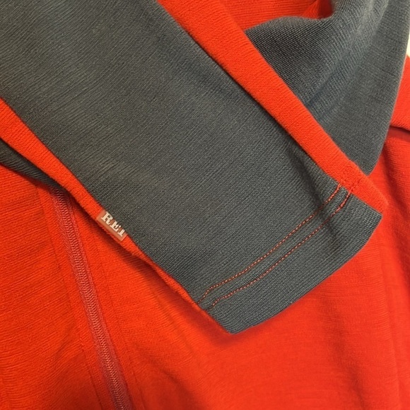 REI Co-op Merino Wool Mens 1/2 Zip Orange and Grey Sweater Size M Gorpcore - Picture 4 of 6